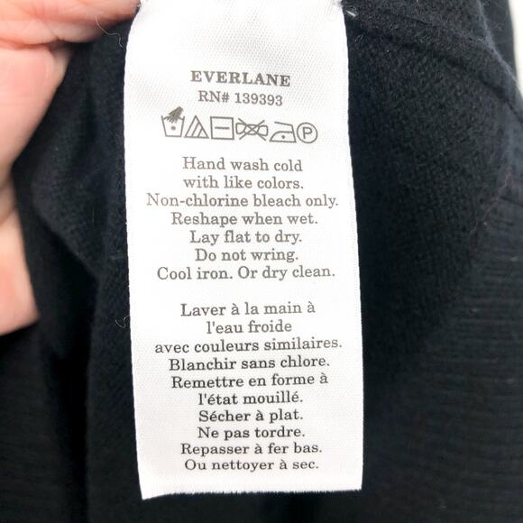 Everlane Womens The Classic Crew Sweater Small Black Cashmere Long Sleeve NWT - Picture 10 of 11